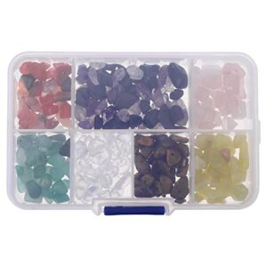 coheali 1 box natural charms necklaces beads diy bead crystals bracelet accessory kit for loose craft crushed gemstone polishing meditation shape multicolor shaped spacer crystal making