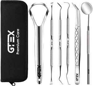 dental tools, dental pick, plaque remover [6 pack] for teeth cleaning kit , tooth cleaner, tartar remover - dentist kit