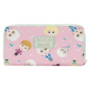 loungefly golden girls chibi art all over print faux leather wallet