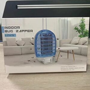 Flying Bug Zapper Indoor, Electronic Insect Killer, Mosquitoes Trap with Blue Lights for Living Room, Home, Kitchen, Bedroom, Baby Room, Office(6, Bule)