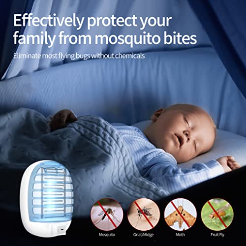 Flying Bug Zapper Indoor, Electronic Insect Killer, Mosquitoes Trap with Blue Lights for Living Room, Home, Kitchen, Bedroom, Baby Room, Office(6, Bule)