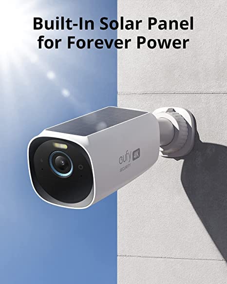 eufyCam 3-Cam Kit,Security Camera Outdoor Wireless,4K Camera with Integrated Solar Panel,Forever Power,Face Recognition AI,Expandable Local Storage up to 16TB,2.4 GHz Wi-Fi, No Monthly Fee(Renewed)