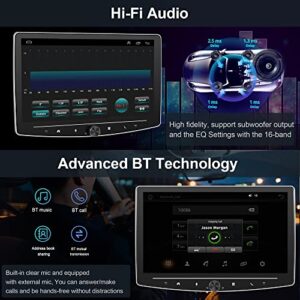 2G+32G Android 10 inch Single Din Car Stereo with Wireless Apple Carplay, Adjustable Touch Screen Bluetooth Car Radio Audio with GPS Navigation Android Auto WiFi USB FM HiFi + Backup Camera