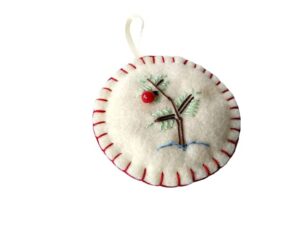 charlie brown christmas ornament - hand embroidered felt ornament