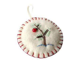 Charlie Brown Christmas Ornament - Hand Embroidered Felt Ornament