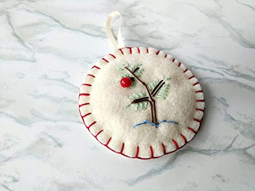 Charlie Brown Christmas Ornament - Hand Embroidered Felt Ornament