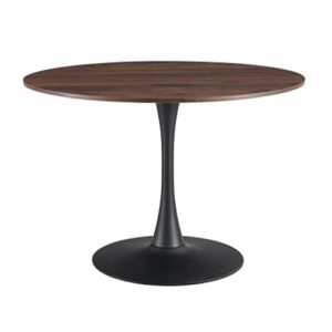 41.7" modern round dining table with pedestal base in tulip design, mid-century leisure table for living room kitchen & dining room (brown)
