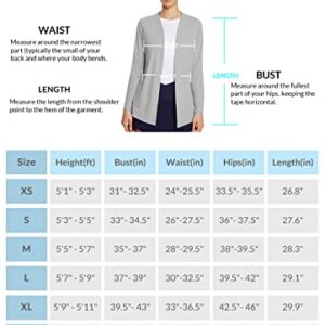 BALEAF Women's Rash Guard Long Sleeve UPF 50+ Sun Shirts Lightweight Quick Dry Cardigan UV Protection Rashguard Swimsuit Swimwear Grey XL