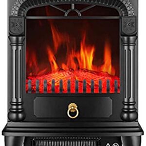 Electric Fireplace with Heater Electric Stove Fireplace Heater for Living Room with Realistic Burning Fire and Wood Frame Effect Easy to Move Indoor and Outdoor Use Black