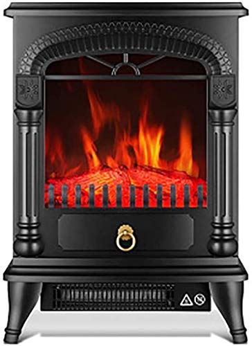 Electric Fireplace with Heater Electric Stove Fireplace Heater for Living Room with Realistic Burning Fire and Wood Frame Effect Easy to Move Indoor and Outdoor Use Black