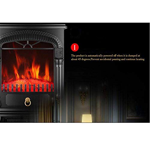 Electric Fireplace with Heater Electric Stove Fireplace Heater for Living Room with Realistic Burning Fire and Wood Frame Effect Easy to Move Indoor and Outdoor Use Black