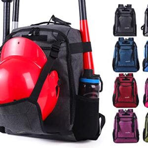 NDNNXE Youth Baseball bag softball Bat bag& backpack, T-Ball & Softball Equipment for Youth,Holds 2 Bats,Water Bottel,Helmet, Gloves, Cleats, Helmet Holder and Includes Fence Hook