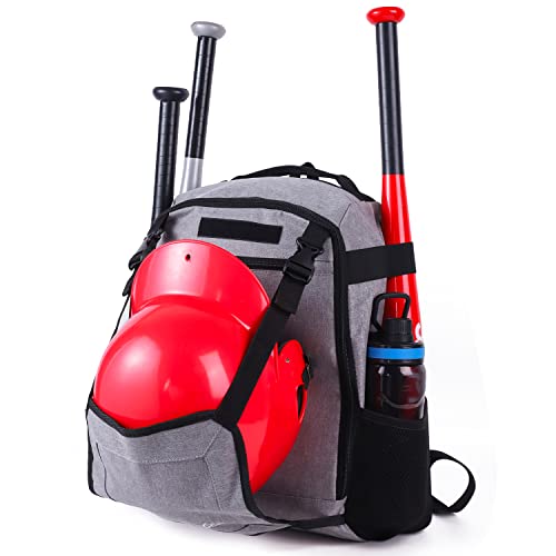 NDNNXE Youth Baseball bag softball Bat bag& backpack, T-Ball & Softball Equipment for Youth,Holds 2 Bats,Water Bottel,Helmet, Gloves, Cleats, Helmet Holder and Includes Fence Hook