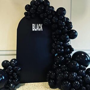 Tcwlyfc Black Balloon Garland Kit, 130PCS 18In 12In 10In 5In Different Sizes Black Latex Balloons Arch Kit for Birthday Anniversary Prom Engagement Weddings Graduation Black Themed Party Decorations