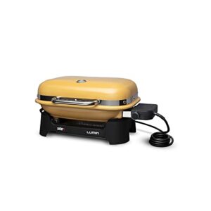 weber lumin compact outdoor electric barbecue grill, yellow - great small spaces such as patios, balconies, and decks, portable and convenient
