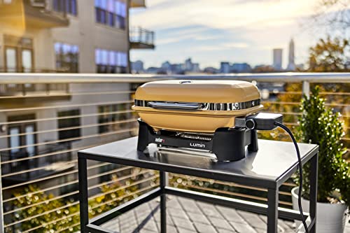 Weber Lumin Compact Outdoor Electric Barbecue Grill, Yellow - Great Small Spaces such as Patios, Balconies, and Decks, Portable and Convenient