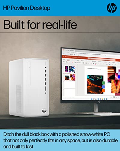 HP Pavilion Desktop PC, 12th Gen Intel Core i5-12400, 8 GB RAM, 512 GB SSD, Windows 11 Home, Wi-Fi 6 & Bluetooth, 9 USB Ports, Wired Keyboard & Mouse Combo, Pre-Built PC Tower, TP01-3050 (Renewed)