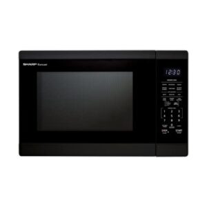 sharp zsmc1461hb oven with removable 12.4" carousel turntable, cubic feet, 1100 watt countertop microwave, 1.4 cuft, black