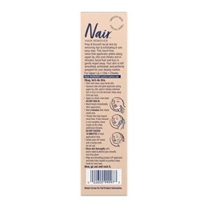 NAIR Prep & Smooth Face, Exfoliating Facial Hair Removal for Woman, Depilatory Cream, Smooth Skin Solution for Effective Hair Removal, Hydrating with Hyaluronic Acid for Skincare, 1.76 oz