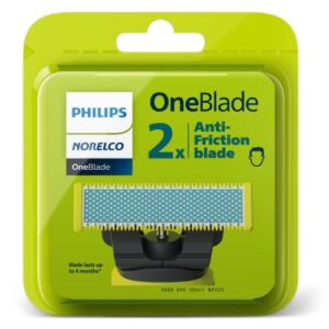 Philips Norelco Genuine OneBlade Anti-Friction Replacement Blades, 2 Count, QP225/80