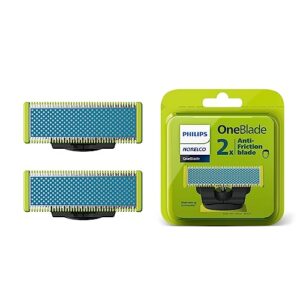 philips norelco genuine oneblade anti-friction replacement blades, 2 count, qp225/80