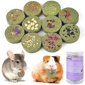 erkoon 100% edible premium timothy hay chew a blocks for rabbits, chinchilla treats, chew toys for teeth guinea pigs and mice