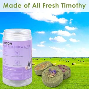 ERKOON 100% Edible Premium Timothy Hay Chew A Blocks for Rabbits, Chinchilla Treats, Chew Toys for Teeth Guinea Pigs and Mice