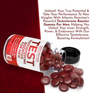 Testosterone Booster For Men Gummies - Male Enhancement, Boosts Energy, & Optimizes Physical Performance. Formulated with Tribulus, Horny Goat Weed, Saw Palmetto, Maca Root & More - 60 Gummies