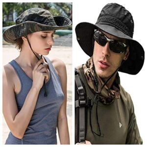 Sun Hats for Men Women Bucket Hat UPF 50+ Boonie Hat Foldable UV Protection Hiking Beach Fishing Summer Safari(1pack-Army Green)