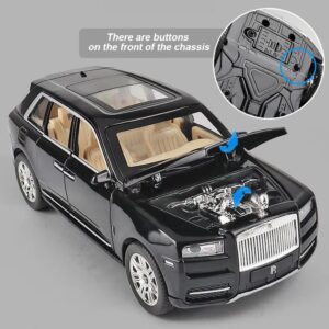 EROCK 1/24 Rolls-Royce Cullinan Model Car, Alloy Die Casting Collectible Pull Back Toy Car with Sound and Light for Kids Boy Girl Birthday Gift