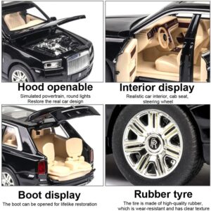 EROCK 1/24 Rolls-Royce Cullinan Model Car, Alloy Die Casting Collectible Pull Back Toy Car with Sound and Light for Kids Boy Girl Birthday Gift