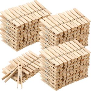 marsui 200 pcs large clothes pins wooden clothespins 4 inch wood clothes pins heavy duty outdoor for outside hanging clothes laundry diy craft pictures photos (natural color)