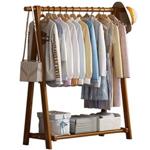 nephew coat rack with storage clothes rack with shelves heavy duty clothing racks for hanging clothes garment rack with shelves free standing closet (color : brown, size : 100 * 45 * 165cm)