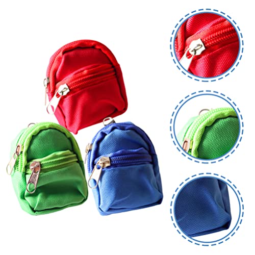 NUOBESTY 3pcs Mini Doll Backpack Mini House Backpack Mini Zipper Backpack School Bags Doll Accessories Miniatures Doll School Bags Toy Photography Props