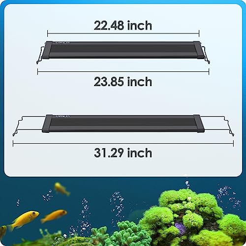 Gamalta Aquarium Light, 22W 24/7 Lighting Cycle, Sunrise/Daylight/Moonlight Mode and Custom Mode with Expandable Bracket, Adjustable Timer and 7 Color Brightness for 24~30IN Fish Tank