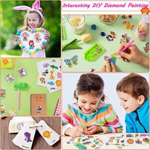 DDYUNLY 5D Diamond Painting Sticker Kits for Kids, 38 Pcs Cartoon DIY Diamond Art Animal Sticker for Girls Boys Beginner Diamond Painting Kits, Cute Digital Diamond Paint for Children