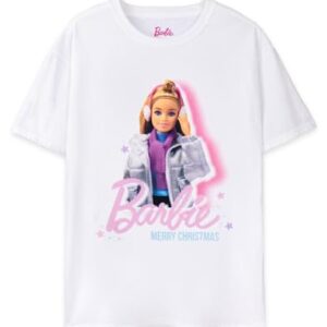 Barbie Christmas T-Shirt Womens Ladies Merry Christmas White Top