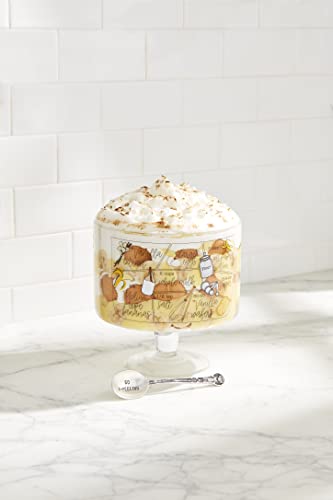 Mud Pie Banana Pudding Recipe Bowl Set, dish 7 3/4" x 8" dia | spoon 6", CLEAR