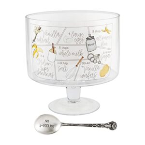 Mud Pie Banana Pudding Recipe Bowl Set, dish 7 3/4" x 8" dia | spoon 6", CLEAR