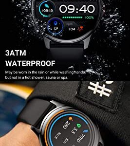 HOAIYO Smart Watches for Men (Call Receive/Dial), 1.3" Smartwatch with Call/Text/Heart Rate/SpO2/Sleep/Calories Counter, Waterproof Fitness Watch for Android iOS Phones