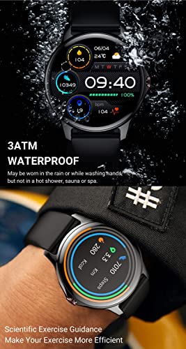 HOAIYO Smart Watches for Men (Call Receive/Dial), 1.3" Smartwatch with Call/Text/Heart Rate/SpO2/Sleep/Calories Counter, Waterproof Fitness Watch for Android iOS Phones