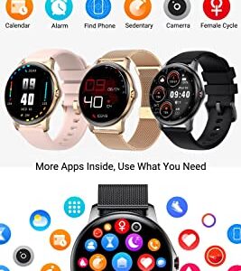 HOAIYO Smart Watches for Men (Call Receive/Dial), 1.3" Smartwatch with Call/Text/Heart Rate/SpO2/Sleep/Calories Counter, Waterproof Fitness Watch for Android iOS Phones