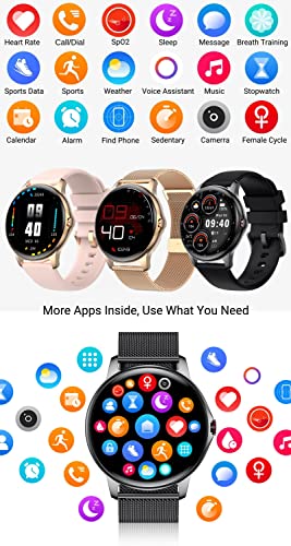 HOAIYO Smart Watches for Men (Call Receive/Dial), 1.3" Smartwatch with Call/Text/Heart Rate/SpO2/Sleep/Calories Counter, Waterproof Fitness Watch for Android iOS Phones