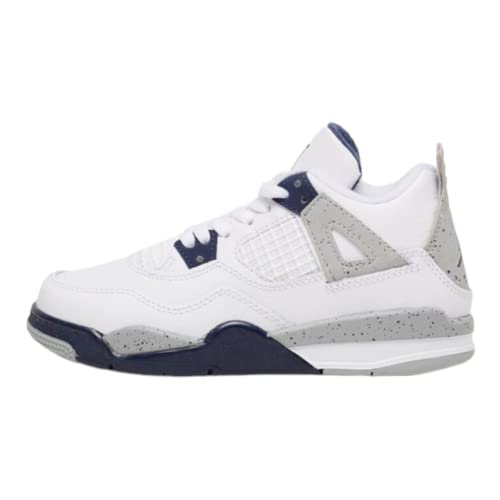 Nike Air Jordan 4 Retro Pre School White/Midnight Navy BQ7669-140 10.5c