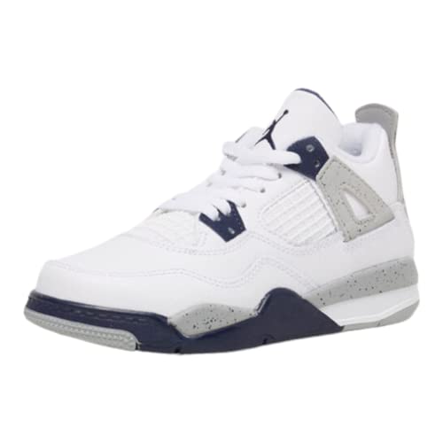 Nike Air Jordan 4 Retro Pre School White/Midnight Navy BQ7669-140 10.5c