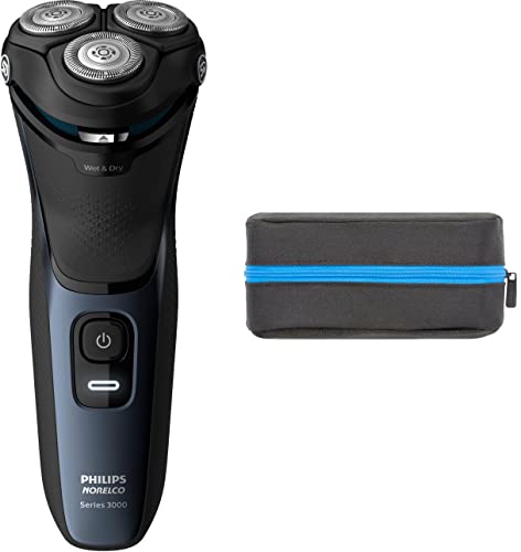 Philips Norelco Shaver for Men Series 3000 Rechargeable Wet/Dry Mens Electric Shavers Electric Razor for Men- Modern Steel Metallic