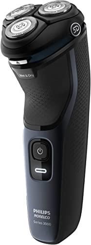 Philips Norelco Shaver for Men Series 3000 Rechargeable Wet/Dry Mens Electric Shavers Electric Razor for Men- Modern Steel Metallic