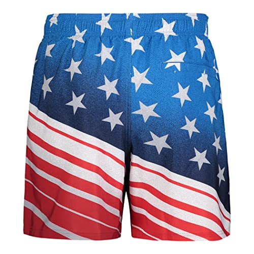 Under Armour Men's Standard Swim Trunks, Shorts with Drawstring Closure & Elastic Waistband, White Stars & Stripes