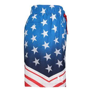 Under Armour Men's Standard Swim Trunks, Shorts with Drawstring Closure & Elastic Waistband, White Stars & Stripes