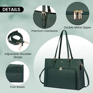 LOVEVOOK Laptop Bag for Women 15.6 inch Waterproof Work Tote Bag Briefcase with USB Charging Port PU Leather Computer Handbag Shoulder Bag Large Professional Teacher Bag for Travel Business School